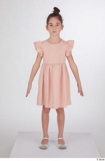 Doroteya casual dressed pink short dress standing whole body 0001.jpg